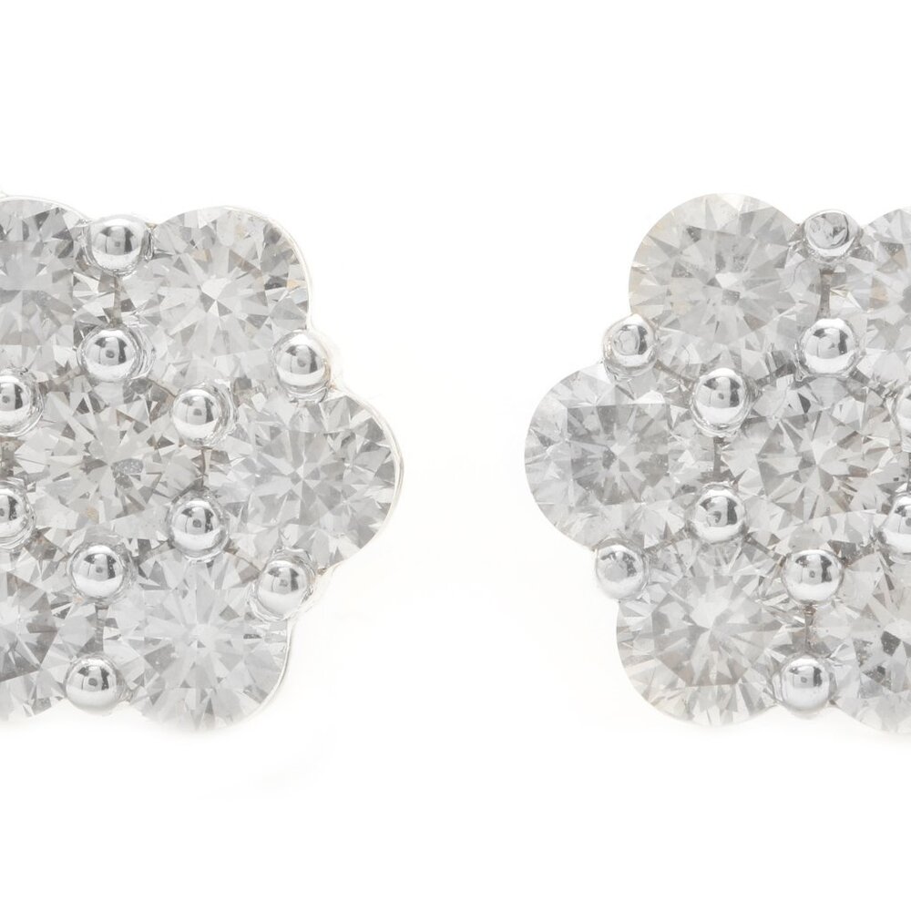 2.60 Carat Natural Diamonds in 14k Solid Yellow Gold Screw Back Stud Earrings